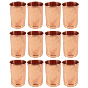 Vasos de cobre vidrio liso ayurvédico bar viajero restaurante para regalo 250 ml - Imagen 1 de 3