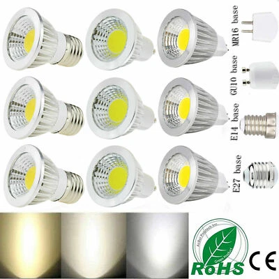Dimmable LED Spotlight E27 E14 E12 GU10 GU5.3 MR16  6W 9W 12W Bulb Lamp 12V 24V - Image 1 of 4