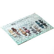 Salesman Sample card (32) Czech Styl polyester plastic faux gemstone buttons