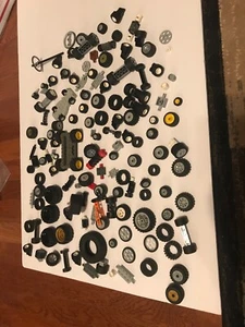 Large Lot Of LEGO Wheels Tires Axles Rims - Picture 1 of 7
