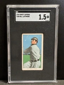 1910 T206 Ghost Image Bill Lattimore Sweet Caporal SGC 1.5 RARE - Picture 1 of 2