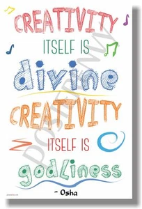 Creatividad misma es divina - NUEVO Póster motivacional de estudiantes en el aula escolar - Imagen 1 de 1