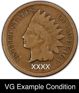 (1) Sehr guter Indian Head Cent Penny Kupfermünze 1859-1909 Zufallsjahr zirkuliert  - Bild 1 von 2