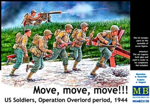 ¡Muévete, muévete! Segunda Guerra Mundial Soldados de EE. UU. Operación Overlord Período 1944 1/35 MasterBox 35130 - Imagen 1 de 3