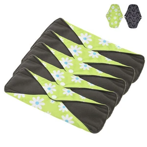 5pcs Reusable Menstrual Pads Washable Cloth Feminine Pads Leakproof Sanitary OMO - Picture 1 of 30