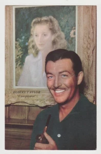 Pintura de Robert Taylor y Barbara Stanwyck en postal de color sincero de la película de 1950 - Imagen 1 de 2