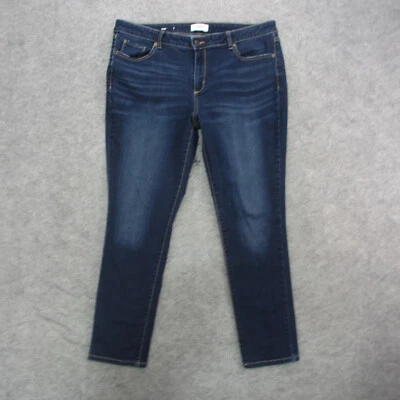 Jeans skinny feminino Sonoma 18 azul lavagem escura cintura alta - Imagem 1 de 4