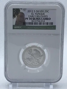 2012-S Silver Proof Quarter El Yunque NGC PF70 Ultra Cameo - Picture 1 of 2