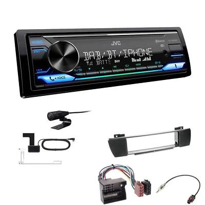 JVC Digital 1-DIN Autoradio DAB+ Bluetooth für BMW X3 2004-2010 schwarz - Bild 1 von 4