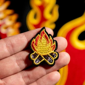 Motorcycle Biker Fire Flame Embroidered Iron On Sew On Patch Badge DIY Applique - Picture 1 of 6