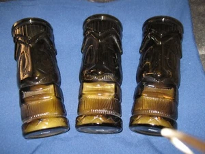 Vintage Neu Kon Tiki Glas Kerzen - Bild 1 von 5