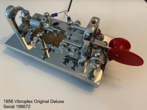 1956 Vibroplex Original Deluxe bug CW Morse code Key - Zdjęcie 1 z 7