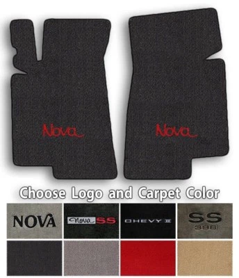 2шт классические петли коврики для пола для 1962-1988 Chevy 2-Nova выбрать цвет/логотип - Изображение 1 из 4