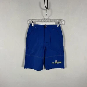 US Polo Assn Swim Trunks Shorts Boys Size 7 Mesh Lining Blue Yellow USPA - Picture 1 of 10