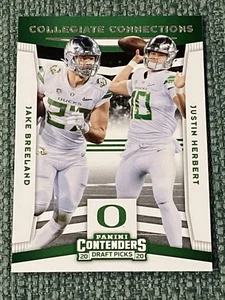 Justin Herbert 2020 Panini Contenders selecciones del draft Collegiate Connections novato - Imagen 1 de 2