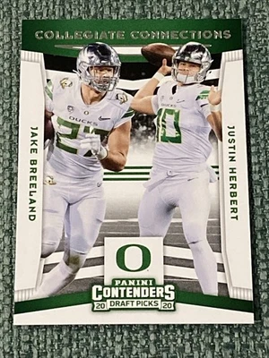 Justin Herbert 2020 Panini Contenders Draft Picks Collegiate Connections Rookie - Image 1 of 2