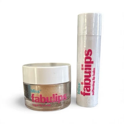 BLISS FABULIPS AZÚCAR EXFOLIANTE LABIAL Y BÁLSAMO LABIAL DÚO - NUEVO EN CAJA Foto 1 de 3