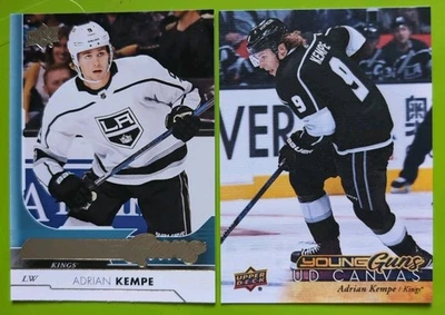 ADRIAN KEMPE LOT 2 x YOUNG GUNS 2017-18 UPPER DECK YG UD CANVAS & YG BAS KINGS - Image 1 of 4