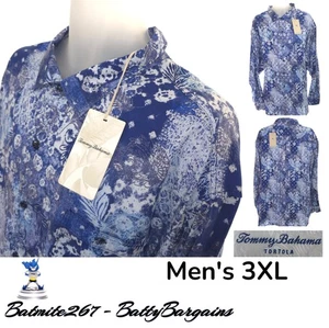 Neu mit Etikett Tommy Bahama Herrenhemd 3XL Tortola Isla Morada Blumenmuster brecherblau - Bild 1 von 12
