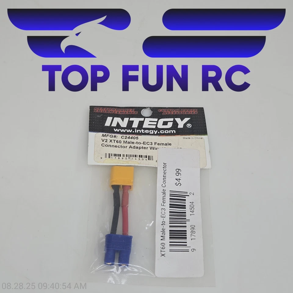 Integy C24405 V2 XT60 Male-To-EC3 Female Connector Adapter Wires - Image 1 of 1