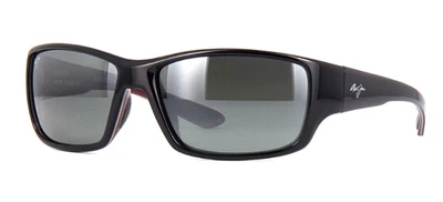 Maui Jim LOCAL KINE 810-07E Shiny Black POLARIZED Grey GLASS Sunglass MJ0810-001 - Image 1 of 3
