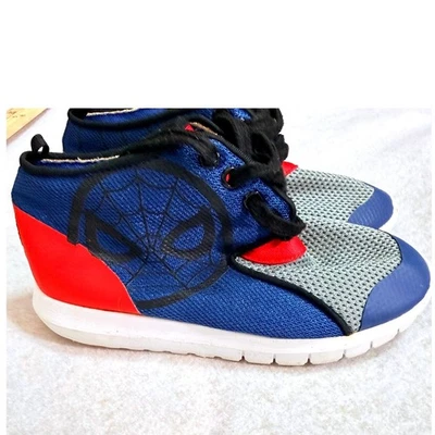 Kids Spiderman Sneakers Blue Red Mesh Lace Up Athletic Shoes Size 1 Disney 1 - Image 1 of 4