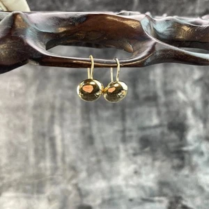 14k Gold Puffed Pearl Dangle Earrings Eternagold 1.15 Grams - Bild 1 von 10