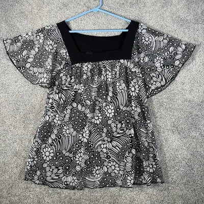 Blusa Apostrophe XL Hada Grunge Retro Años 60 Mod Fluida Oscura Romántica Capricho Foto 1 de 4