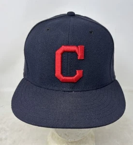 Cleveland Indians New Era On-Field 59FIFTY Fitted Hat Sz 7 1/8 USA Made - Picture 1 of 11