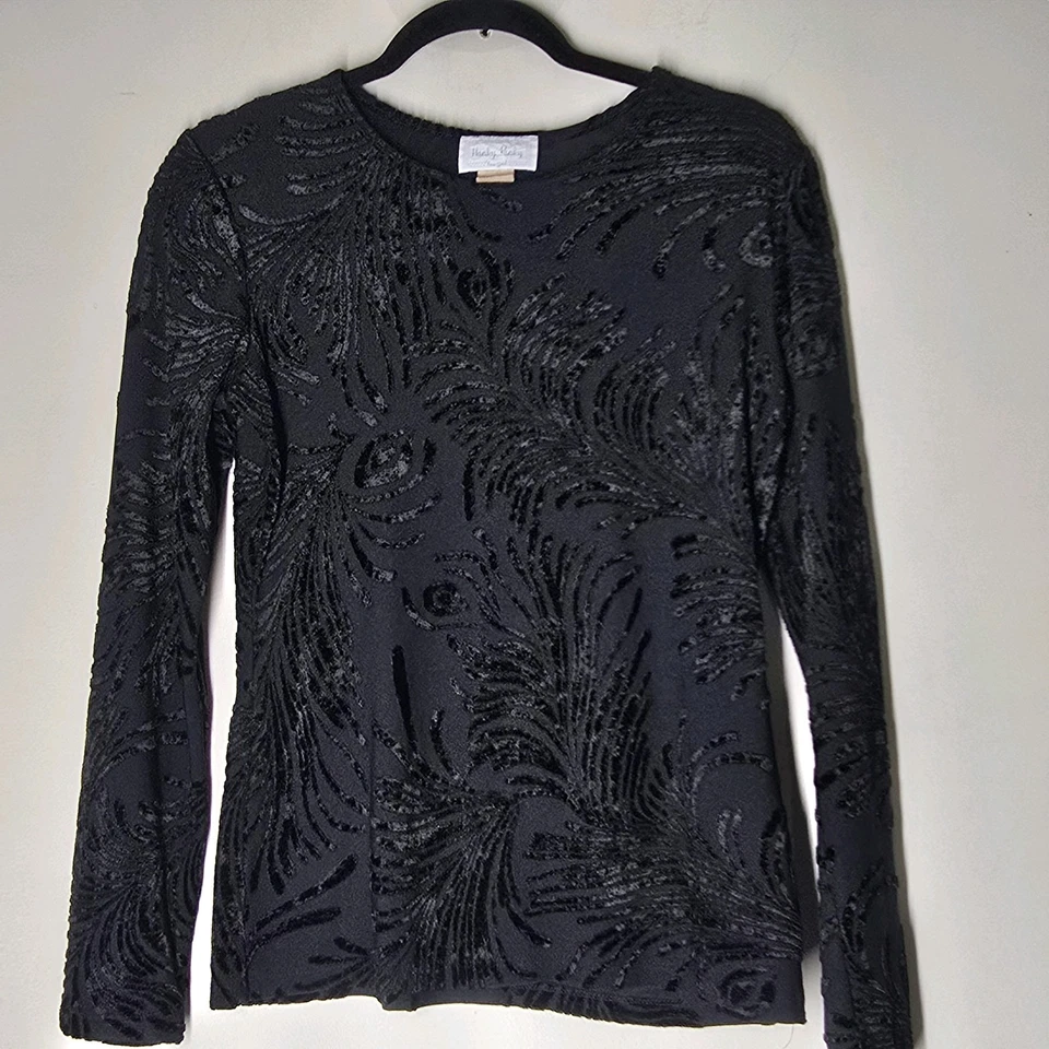 Top Vintage Hanky Panky Mujer Talla M Negro Floral Burnout Terciopelo Gótico Capricho Foto 1 de 4
