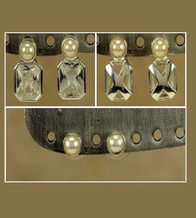 Ohrringe Zum Tragen In 3 Verschiedenen Arten Mit Zirkonia CZ Und Perlen - Bild 1 von 1