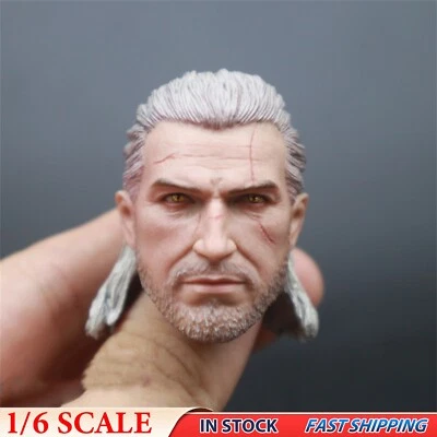1/6 Geralt Gwynbleidd Male Man Head Sculpt F 12" Hot Toys Worldbox Body Figures - Image 1 of 4
