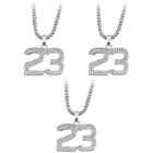 Set Of 3 Mens Necklace Number 23 Pendant Safety Valentines Tide Brand
