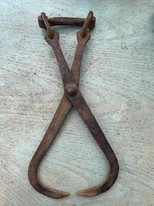 14” Vintage Primative Ice Tongs Industrial - Picture 1 of 3