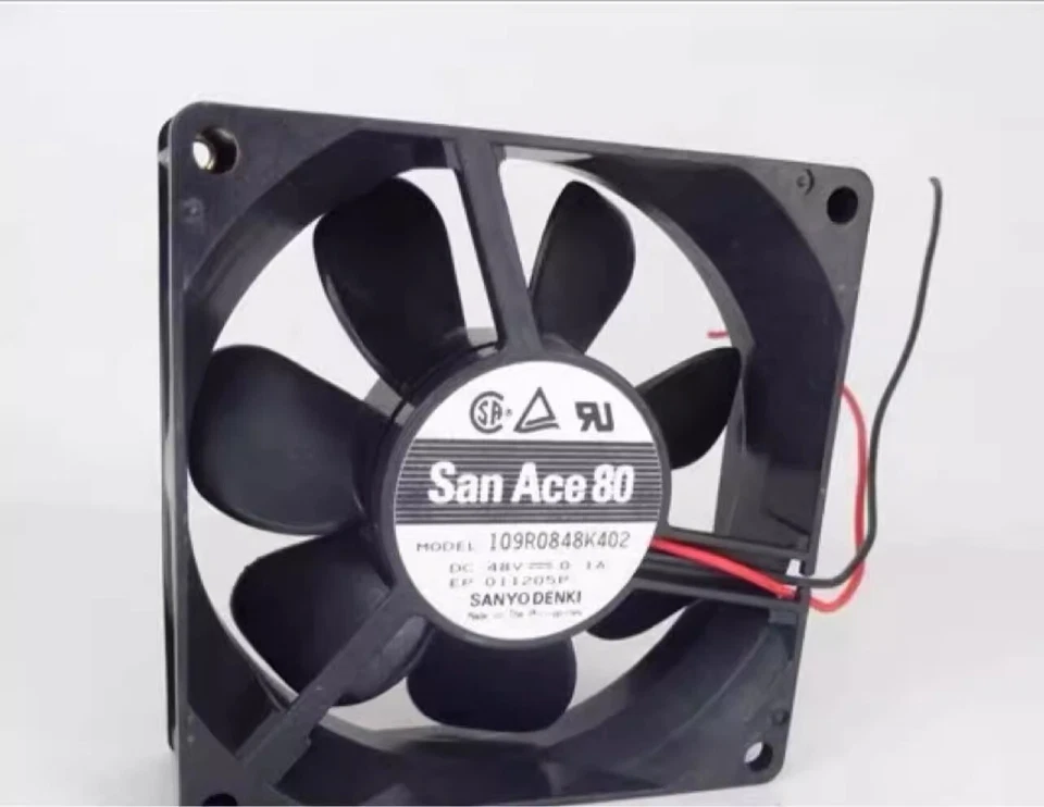 Sanyo 109R0848K402 DC48V 0.1A 8CM 2-Wire Silent Cooling Fan - Image 1 of 1