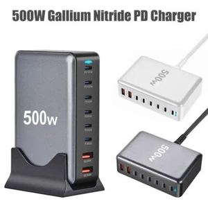 500W Desktop GaN Charger 8-port USB Type C PD Charger Charge V1 sn Lot Fast R7J1 - Picture 1 of 17