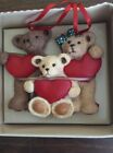 Vtg Kurt S. Adler ?Holly Berries? Teddy Bears & Hearts Christmas Ornament