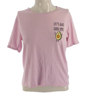 Avocado Asos T Shirt Top Tee Pink Print 100% Cotton Crew Neckline Size UK 6 - Picture 1 of 12