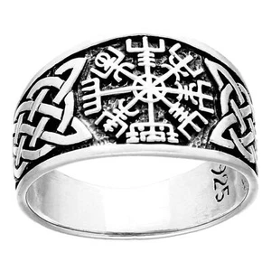 Ring Silber 925 – Vegvisir keltisch Kompass Herrenring viTalisman - Picture 1 of 75