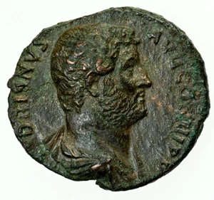 Hadrian (AD 117-138) Æ As (7.17 gm) Rome, AD134-138 RIC 805 Ch.XF - Picture 1 of 2