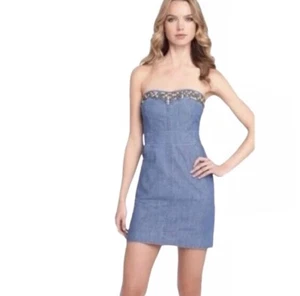 We The Free Free People Denim Nieten Freizeitkleid Größe 0 - Bild 1 von 3