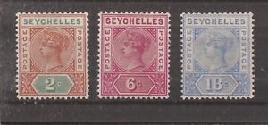SEYCHELLES 1897-1900 QV 2c - 18c mh