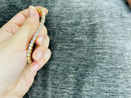 VALENTINO Bracciale Tennis Oro Giallo 14K Placcato 8 50Ct Rotondo Creato in Laboratorio Diamanti 7 5 In