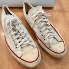80S ALL STAR WHITE CANVAS CONVERSE MADE IN USA SNEAKERS TENNIS SHOES SZ 8.5 VTG