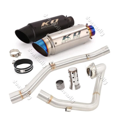 Full Exhaust System Front Link Pipe Muffler For SUZUKI DRZ400 E S SM 2000-2023 - Image 1 of 4