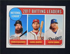 2018 Topps Heritage Base #2 Charlie Blackmon Justin Turner Daniel Murphy LL