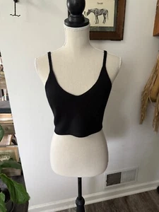 LISA TODD Pillow Talk Black Crop Top M Cashmere - Picture 1 of 5