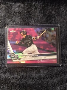 2017 Topps Chrome Trevor Story Pink Refractor Card # 92