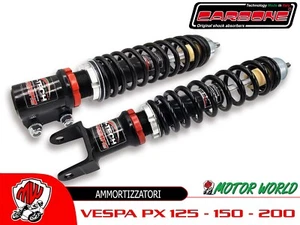 COPPIA AMMORTIZZATORI CARBONE HI-TECH NERO PIAGGIO VESPA PX 125 150 200 - Imagen 1 de 7