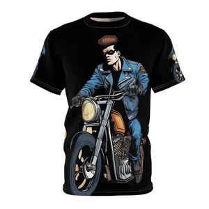 Biker Dude Unisex Cut & Sew Tee (AOP) - Picture 1 of 4